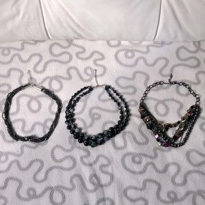 Multi layer beaded necklace bundle
